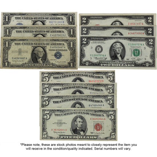 Small Size Currency Type Set 10pc Set