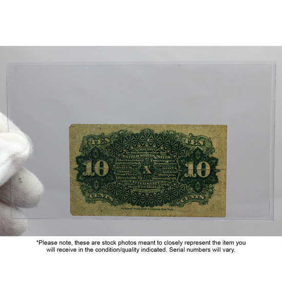 Series 1863 Ten Cent Fractional Currency Note VG/F Condition