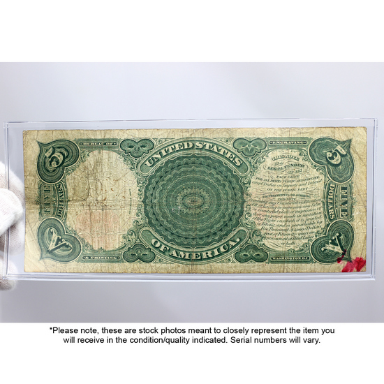 1907 $5 Legal Tender Wood Chopper Note G/VG Condition