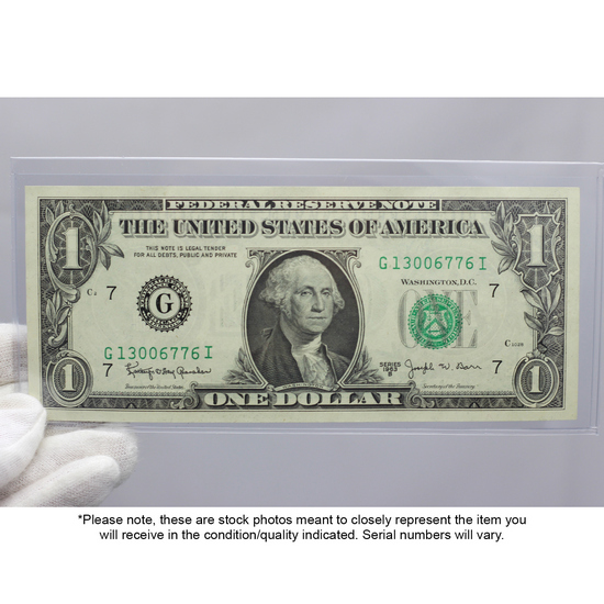1963B $1 Joseph Barr Federal Reserve Note CU Condition