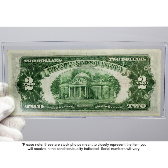 1928 $2 Red Seal Note EF/AU Condition