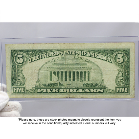 Series 1953/1963 $5 Star Red Seal Legal Tender Note VG/VF Condition Series 1953/1963 $5 Star Red Seal Legal Tender Note VG/VF Condition