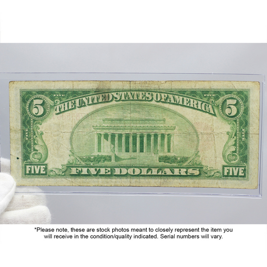 Series 1928 $5 Red Seal Legal Tender Note VG/VF Condition Series 1928 $5 Red Seal Legal Tender Note VG/VF Condition