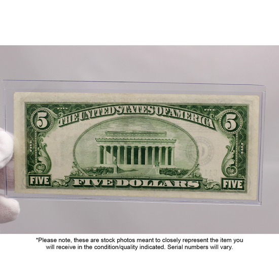 1934 $5 Federal Reserve Note VG/F Condition 1934 $5 Federal Reserve Note VG/F Condition