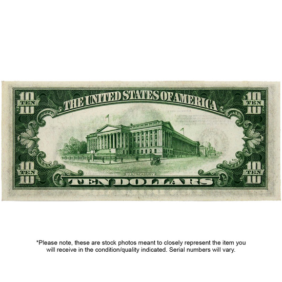 1934 $10 Green Seal Federal Reserve Note CU Condition 1934 $10 Green Seal Federal Reserve Note CU Condition