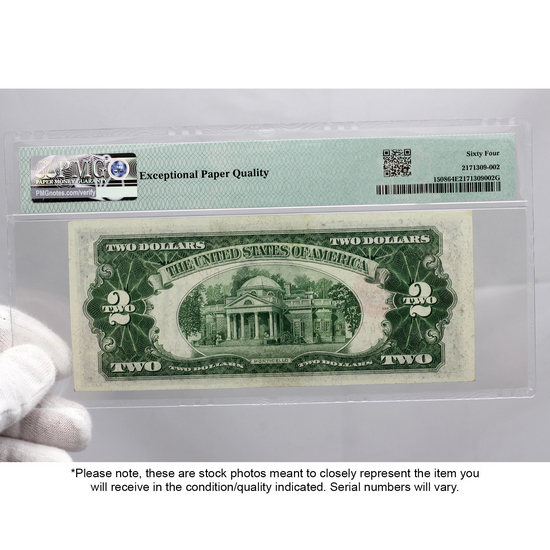 1928 G $2 Legal Tender Note PMG 64 EPQ