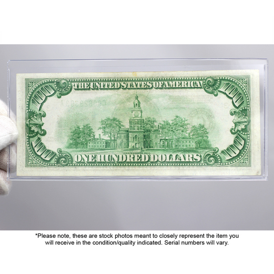 1928 $100 Redeemable in Gold Federal Reserve Note in AU/BU Condition 1928 $100 Redeemable in Gold Federal Reserve Note in AU/BU Condition