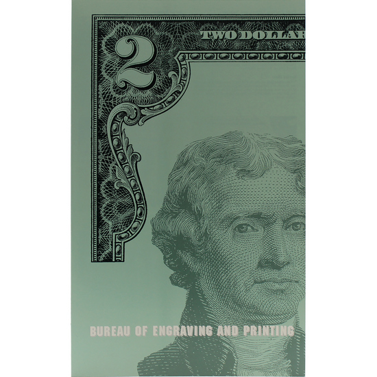 $2 Uncut Sheet of 4 Bills in Informational Folder $2 Uncut Sheet of 4 Bills in Informational Folder