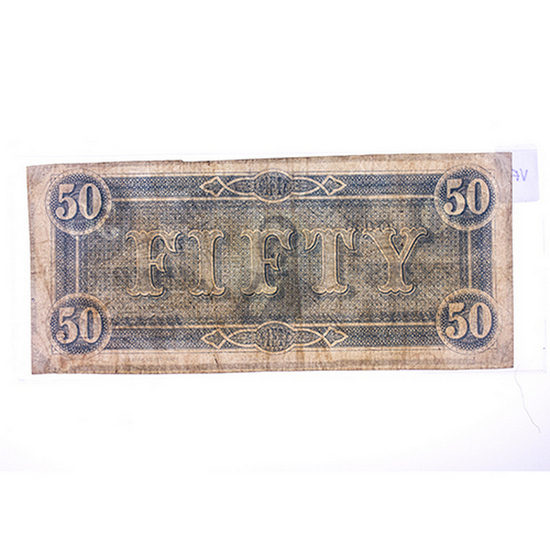 1864 $50 Confederate Note VG/F Condition 1864 $50 Confederate Note VG/F Condition