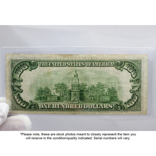 1934 $100 Note Federal Reserve Note F/VF Condition 1934 $100 Note Federal Reserve Note F/VF Condition