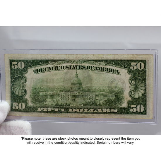 1934 $50 Federal Reserve Note F/VF Condition 1934 $50 Federal Reserve Note F/VF Condition