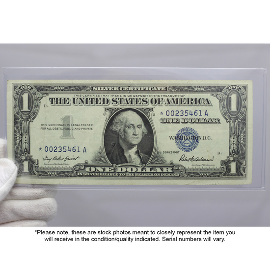 Series 1935/1957 $1 Star Silver Certificate VG/AU Condition