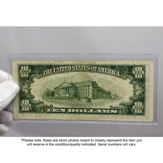 1934 $10 Green Seal Federal Reserve VG/F Condition 1934 $10 Green Seal Federal Reserve VG/F Condition