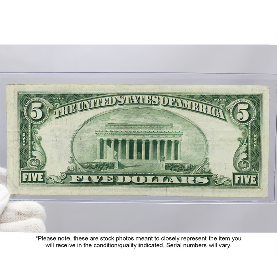 Series 1934 $5 Blue Seal Silver Certificate EF/AU Condition Series 1934 $5 Blue Seal Silver Certificate EF/AU Condition