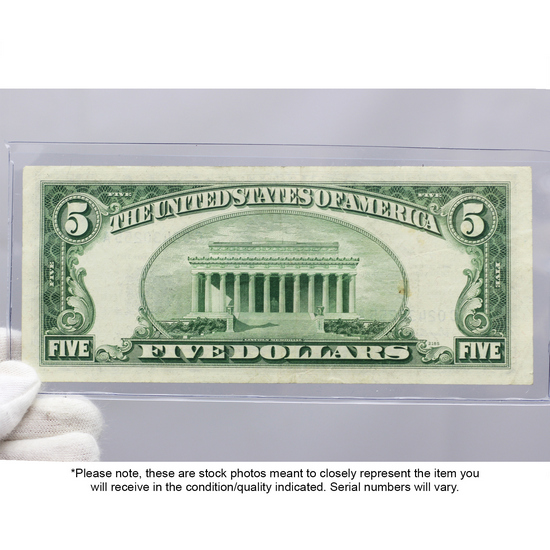 Series 1953 $5 Blue Seal Silver Certificate VG/VF Condition Series 1953 $5 Blue Seal Silver Certificate VG/VF Condition