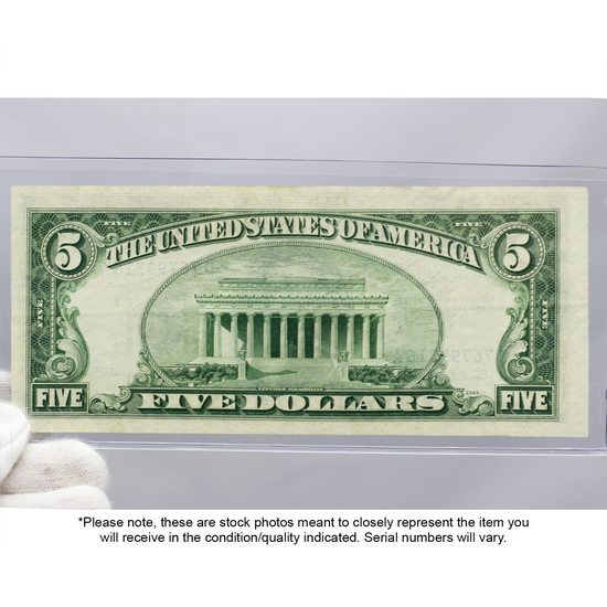 Series 1953 $5 Blue Seal Silver Certificate EF/AU Condition Series 1953 $5 Blue Seal Silver Certificate EF/AU Condition