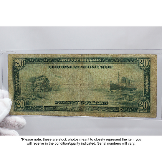 1914 $20 Federal Reserve Note VG/F Condition 1914 $20 Federal Reserve Note VG/F Condition
