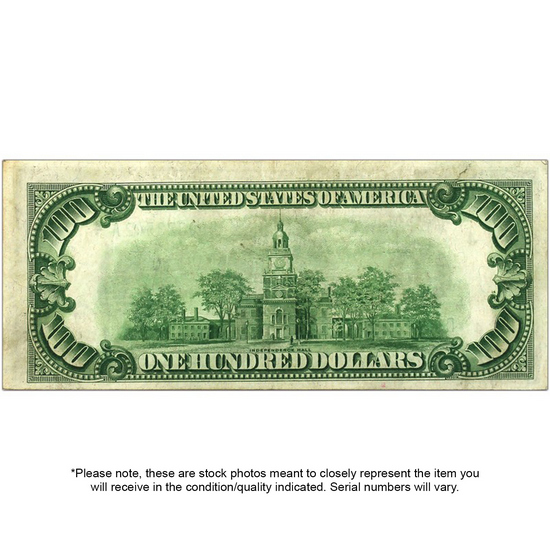 1928 $100 Redeemable in Gold Federal Reserve Note in VG/F Condition 1928 $100 Redeemable in Gold Federal Reserve Note in VG/F Condition