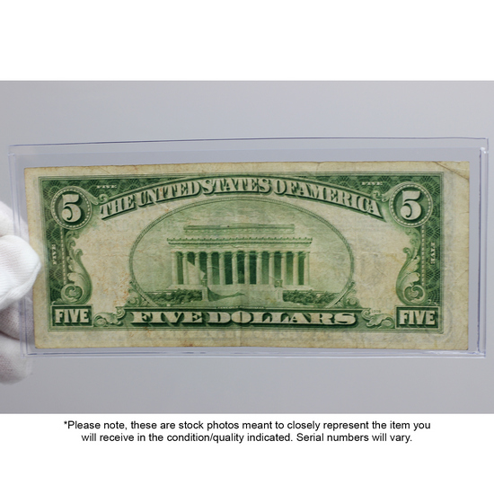 1934 $5 Federal Reserve Star Note VG/F Condition 1934 $5 Federal Reserve Star Note VG/F Condition