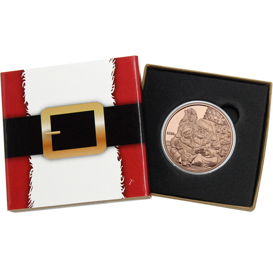 2025 Storytime with Santa 1 AVDP Ounce Fine Copper Medallion in Gift Box