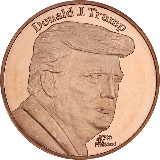 Donald Trump 47th President 1oz .999 Fine Copper Medallion