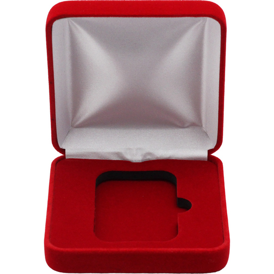 Red Velvet Hinged Gift Box for 5oz Vertical Silver Bars (42mm x 67mm Capsule)