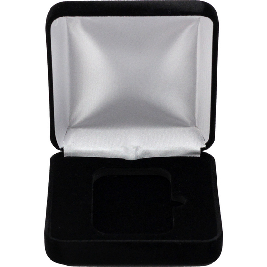 Black Velvet Hinged Gift Box for 5oz Vertical Silver Bars (42mm x 67mm Capsule)