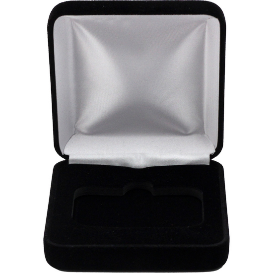 Black Velvet Hinged Gift Box for 5oz Horizontal Silver Bars (67mm x 42mm Capsule)
