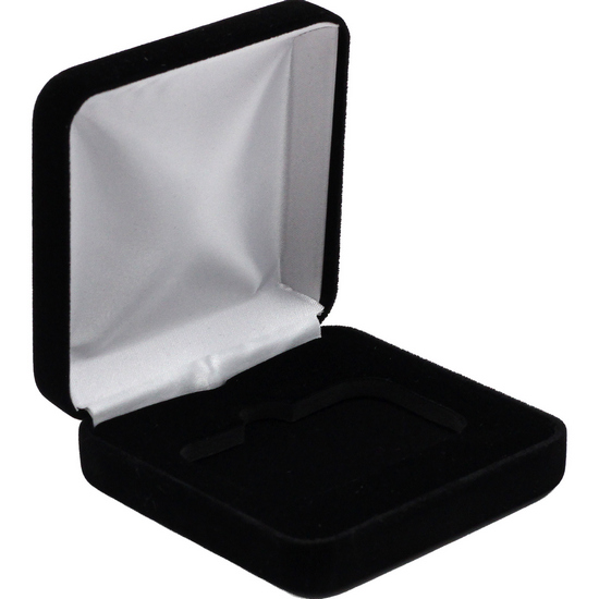 Black Velvet Hinged Gift Box for 5oz Horizontal Silver Bars (67mm x 42mm Capsule)
