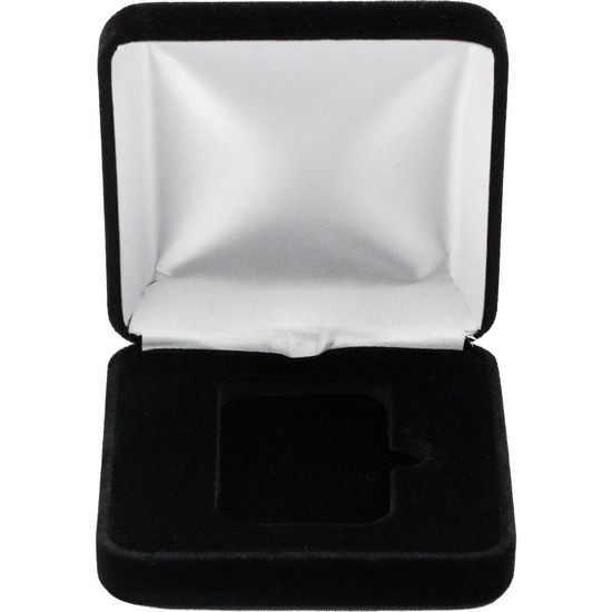 Black Velvet Hinged Gift Box for 1oz Vertical Silver Bars (35mm x 55.5mm Capsule)