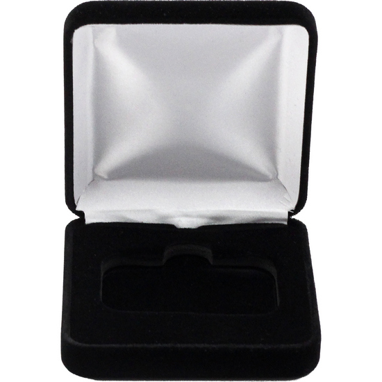 Black Velvet Hinged Gift Box for 1oz Horizontal Silver Bars (55.5mm x 35mm Capsule)