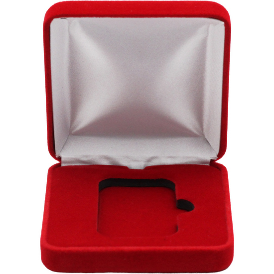 Red Velvet Hinged Gift Box for 1oz Vertical Silver Bars (35mm x 55.5mm Capsule)