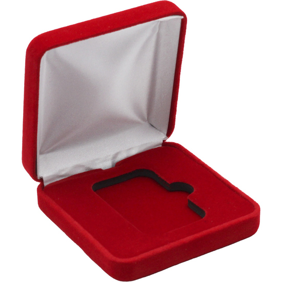 Red Velvet Hinged Gift Box for 1oz Vertical Silver Bars (35mm x 55.5mm Capsule)
