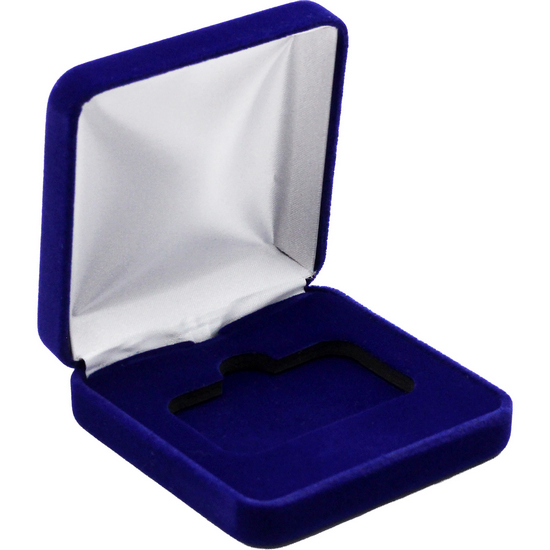 Royal Blue Velvet Hinged Gift Box for 1oz Horizontal Silver Bars (55.5mm x 35mm Capsule)