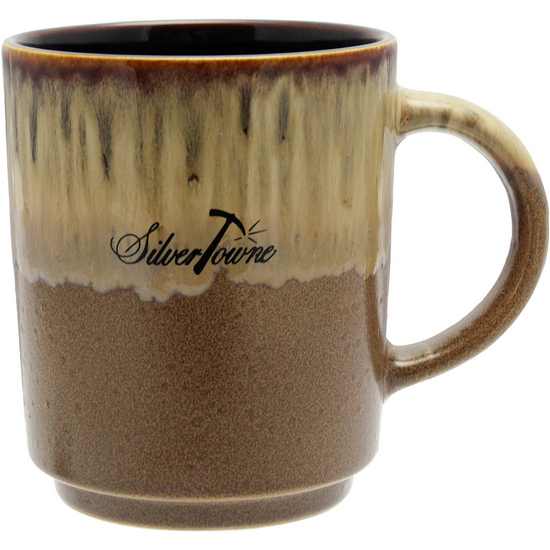 SilverTowne Hand Crafted Dipped Glaze Brown Coffee Mug