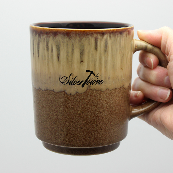 SilverTowne Hand Crafted Dipped Glaze Brown Coffee Mug SilverTowne Hand Crafted Dipped Glaze Brown Coffee Mug