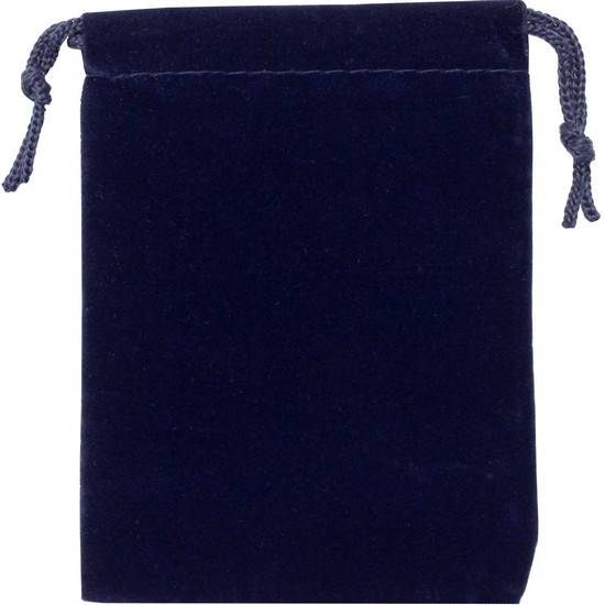 Medium Size Dark Blue Velvet Pouch for 5oz Bars or Certified Coins