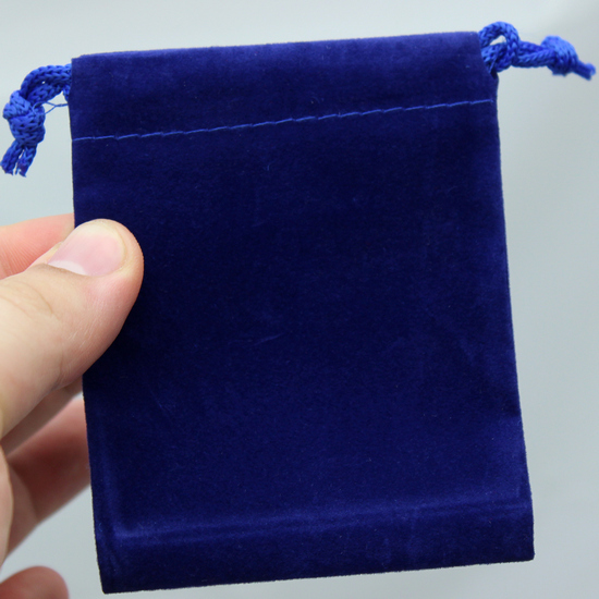 Medium Size Dark Blue Velvet Pouch for 5oz Bars or Certified Coins Medium Size Dark Blue Velvet Pouch for 5oz Bars or Certified Coins