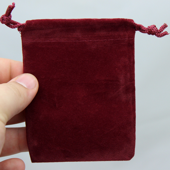 Medium Size Maroon Velvet Pouch for 5oz Bars or Certified Coins Medium Size Maroon Velvet Pouch for 5oz Bars or Certified Coins