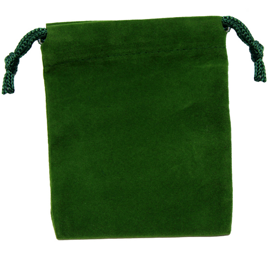 Medium Size Dark Green Velvet Pouch for 5oz Bars or Certified Coins