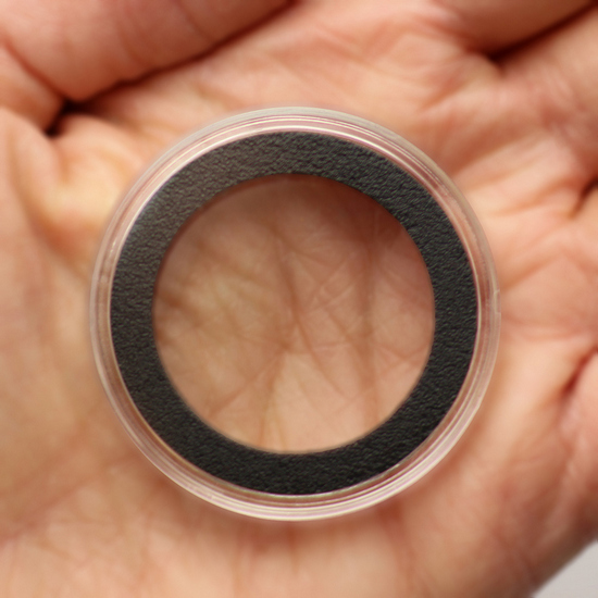 Protective Plastic Capsule with Black Ring for Half Dollars and Half Ounce Silver Rounds Protective Plastic Capsule with Black Ring for Half Dollars and Half Ounce Silver Rounds