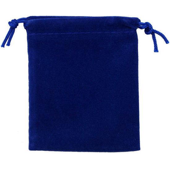 Small Blue Velvet Pouch