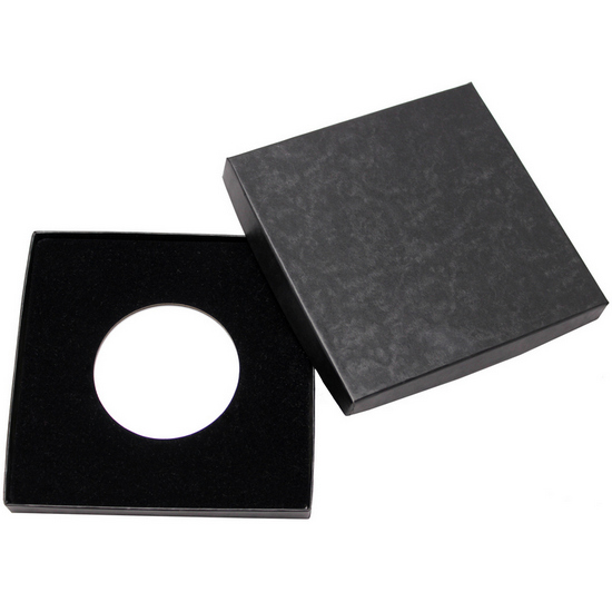 Plain Black Laminated Cardboard Box for 5oz Medallion