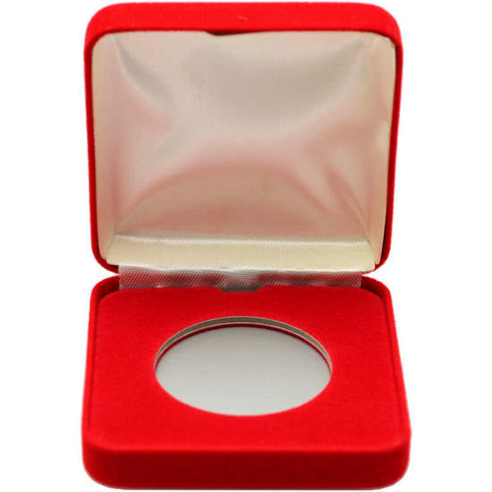 Red Velvet Clamshell Gift Box for 1oz Medallions and Rounds