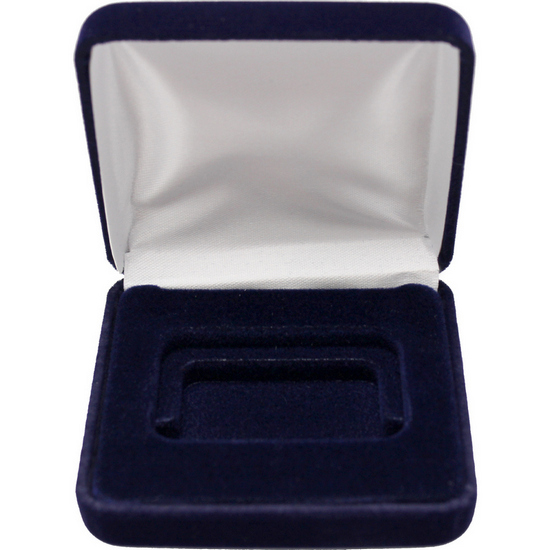 Dark Blue Velvet Clamshell Gift Box for Horizontal 1oz Bars and Ingots