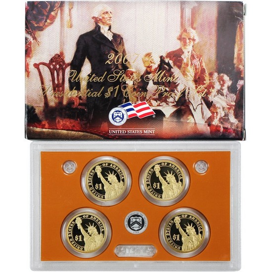 2007 S 4pc Presidential Dollar Proof Set 2007 S 4pc Presidential Dollar Proof Set
