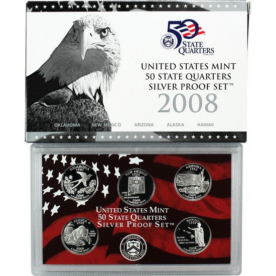 2008 S 5pc Silver Quarter Proof Set