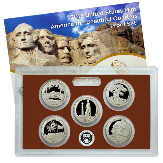 2013 S 5pc Clad America The Beautiful Quarter Proof Set