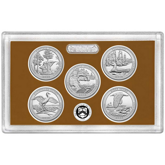 2018 S United States Mint 5pc America The Beautiful Quarter Clad Proof Set 2018 S United States Mint 5pc America The Beautiful Quarter Clad Proof Set