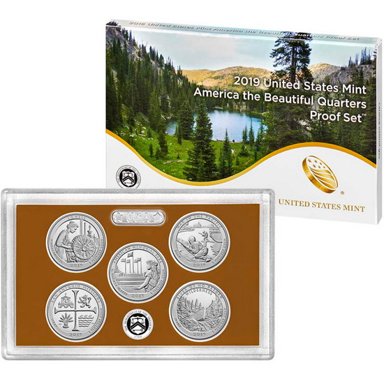 2019 S United States Mint 5pc America The Beautiful Quarter Clad Proof Set